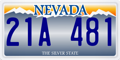 NV license plate 21A481