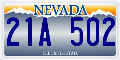 NV license plate 21A502
