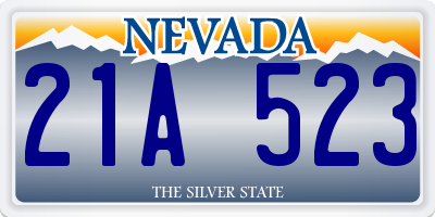 NV license plate 21A523