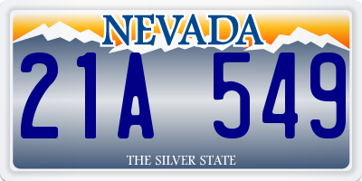 NV license plate 21A549