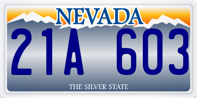 NV license plate 21A603