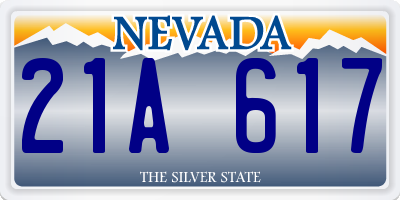 NV license plate 21A617