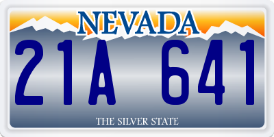 NV license plate 21A641