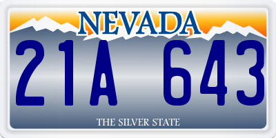 NV license plate 21A643