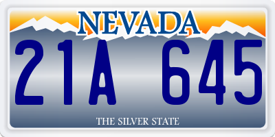 NV license plate 21A645