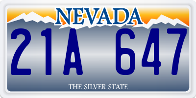 NV license plate 21A647