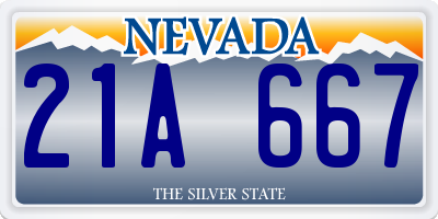 NV license plate 21A667