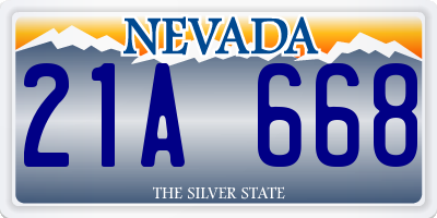 NV license plate 21A668