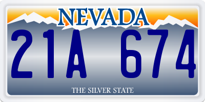 NV license plate 21A674