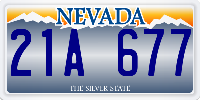 NV license plate 21A677