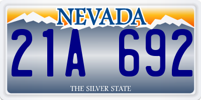 NV license plate 21A692