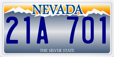 NV license plate 21A701