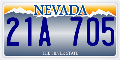 NV license plate 21A705