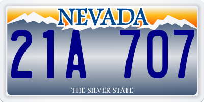 NV license plate 21A707