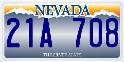 NV license plate 21A708