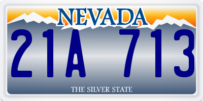 NV license plate 21A713