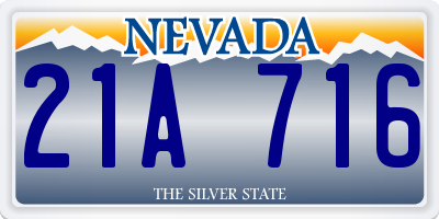 NV license plate 21A716