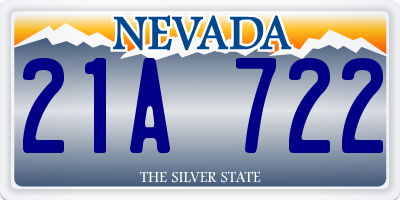 NV license plate 21A722