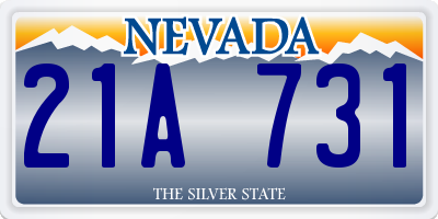 NV license plate 21A731