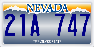 NV license plate 21A747