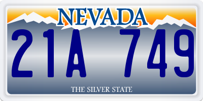 NV license plate 21A749
