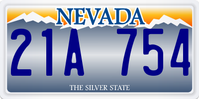 NV license plate 21A754