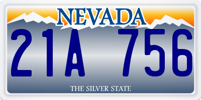 NV license plate 21A756