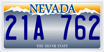 NV license plate 21A762