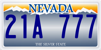 NV license plate 21A777