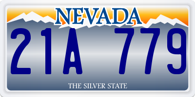 NV license plate 21A779