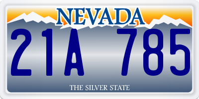 NV license plate 21A785