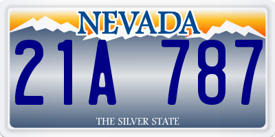 NV license plate 21A787