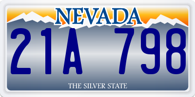 NV license plate 21A798