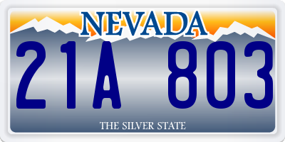 NV license plate 21A803