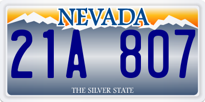 NV license plate 21A807