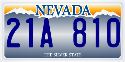 NV license plate 21A810