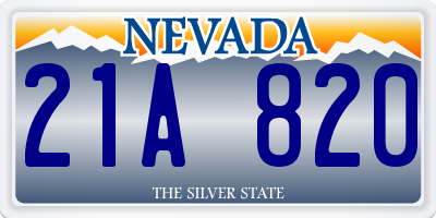 NV license plate 21A820