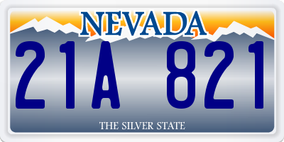 NV license plate 21A821