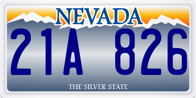 NV license plate 21A826