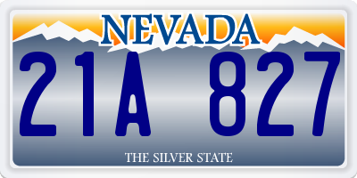 NV license plate 21A827