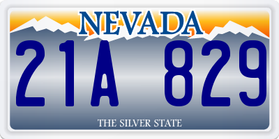 NV license plate 21A829