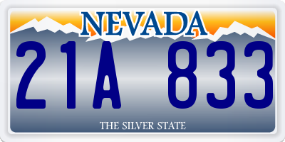 NV license plate 21A833
