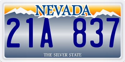 NV license plate 21A837