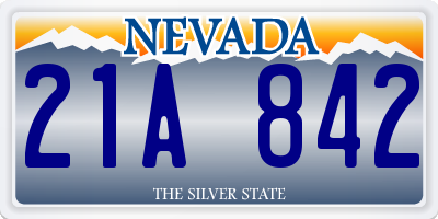 NV license plate 21A842