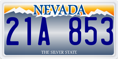NV license plate 21A853