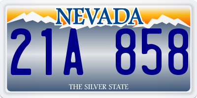 NV license plate 21A858