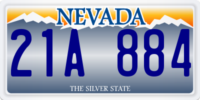 NV license plate 21A884
