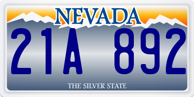 NV license plate 21A892