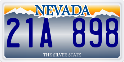 NV license plate 21A898