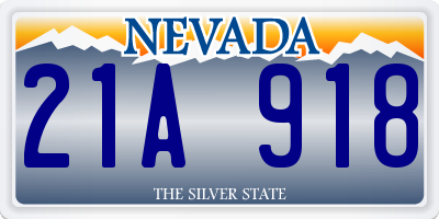 NV license plate 21A918